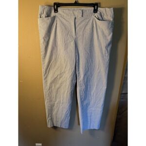 Liz Claiborne New York Klute Capri Pants Women's 18W Blue White Striped Plus Sz